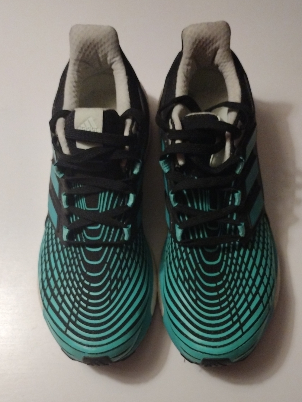 Adidas Energy Boost Women's Teal and Black Patterned Running Shoes